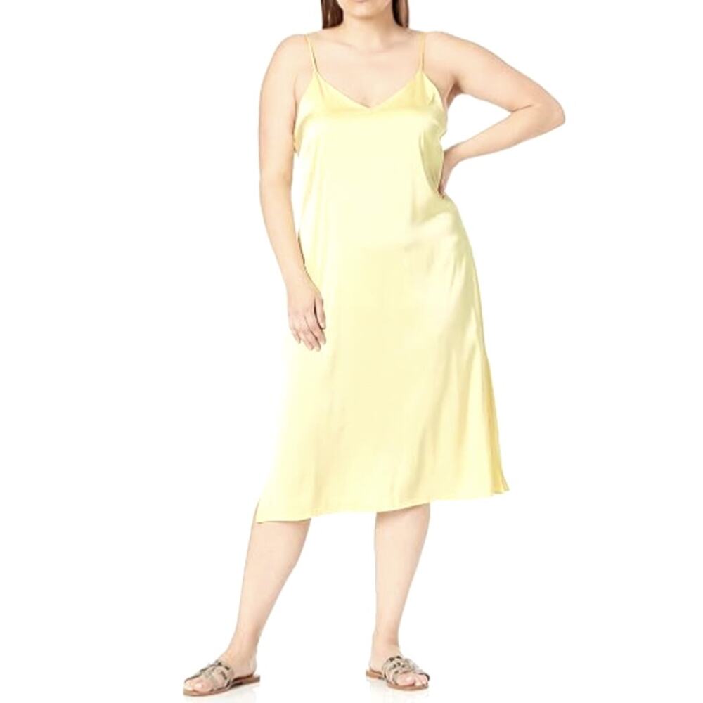 The Drop Sz 3X Stretch Satin Midi Slip Dress Coquette Fairy Grunge Flapper